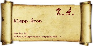 Klepp Áron névjegykártya
